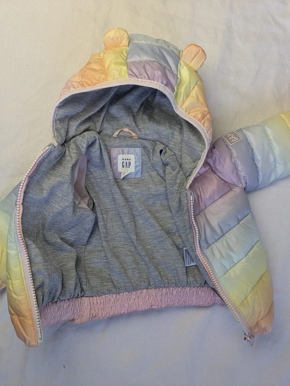Infant Gap Rainbow Puffer Coat 6-12 Months